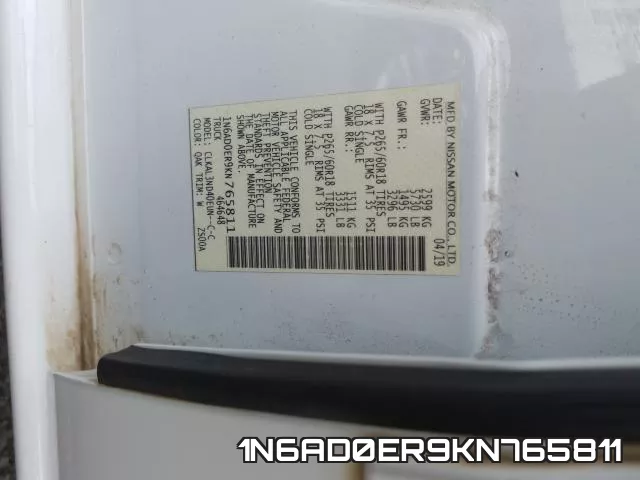 1N6AD0ER9KN765811 фото 2