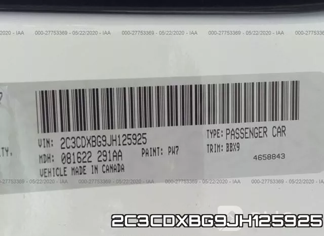 2C3CDXBG9JH125925 фото 10