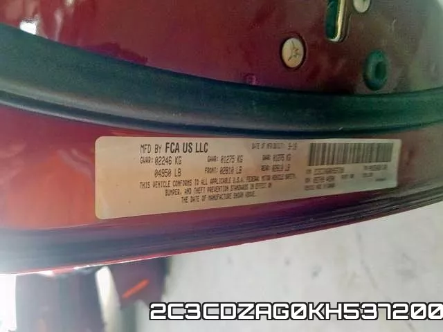 2C3CDZAG0KH537200 фото 2