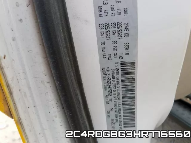 2C4RDGBG3HR776560 фото 2