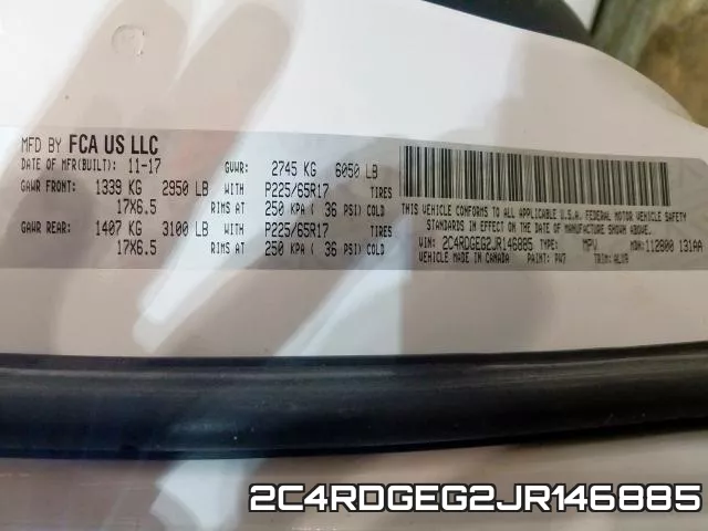 2C4RDGEG2JR146885 фото 2