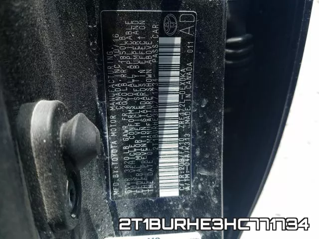 2T1BURHE3HC771734 фото 2