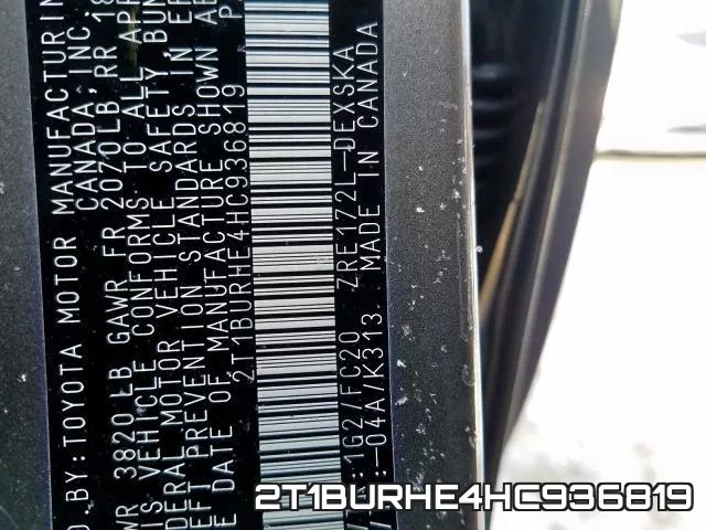 2T1BURHE4HC936819 фото 2