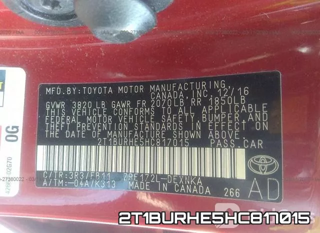 2T1BURHE5HC817015 фото 10
