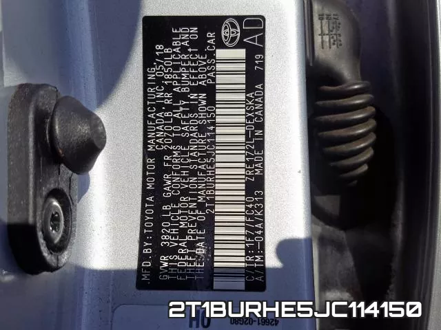 2T1BURHE5JC114150 фото 2