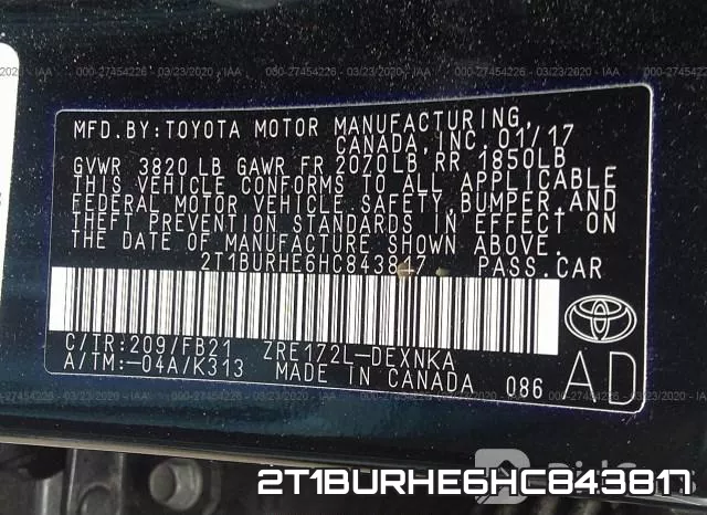 2T1BURHE6HC843817 фото 10
