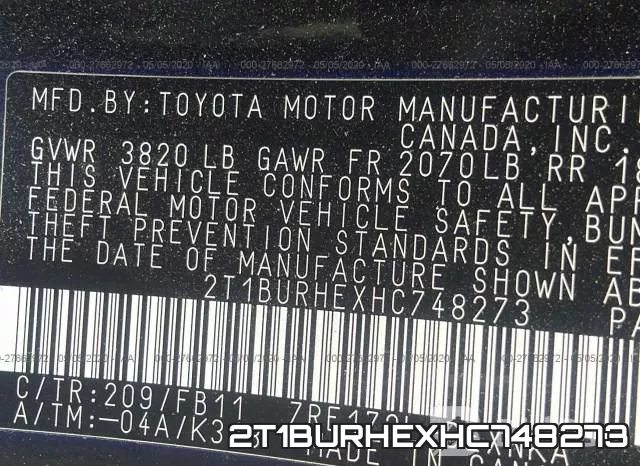 2T1BURHEXHC748273 фото 10