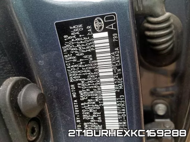 2T1BURHEXKC169288 фото 2
