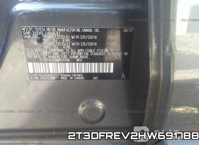 2T3DFREV2HW691788 фото 10