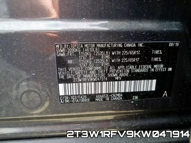 2T3W1RFV9KW047914 фото 2