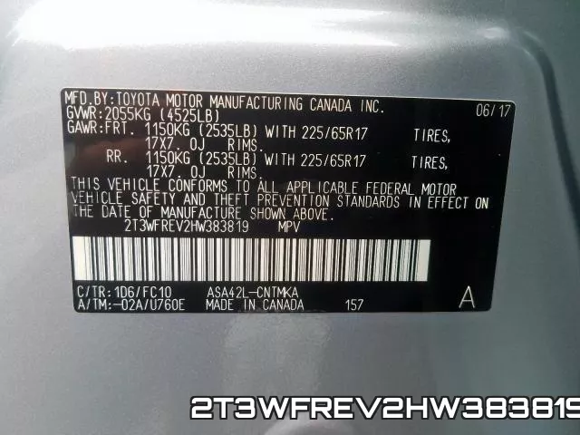 2T3WFREV2HW383819 фото 2