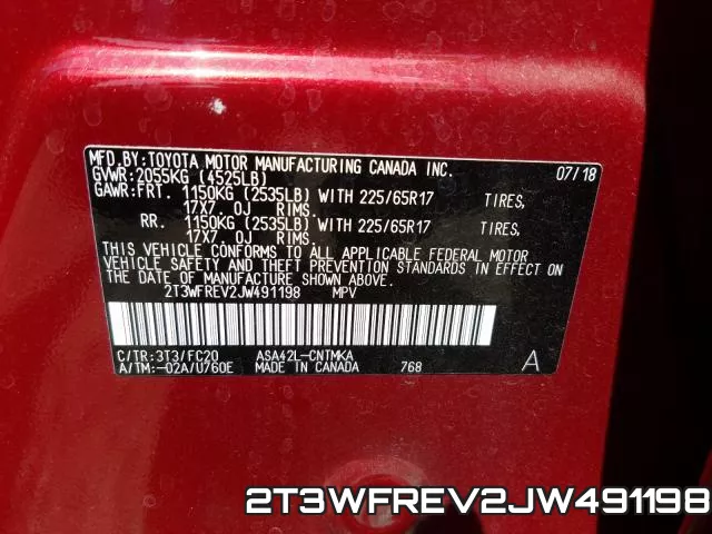 2T3WFREV2JW491198 фото 2