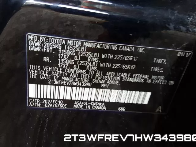 2T3WFREV7HW343980 фото 2