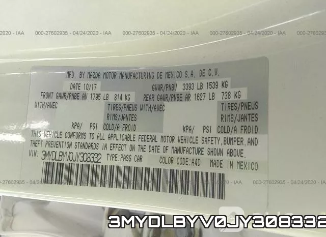 3MYDLBYV0JY308332 фото 10