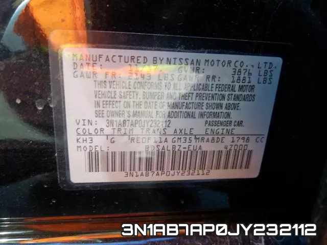 3N1AB7AP0JY232112 фото 2