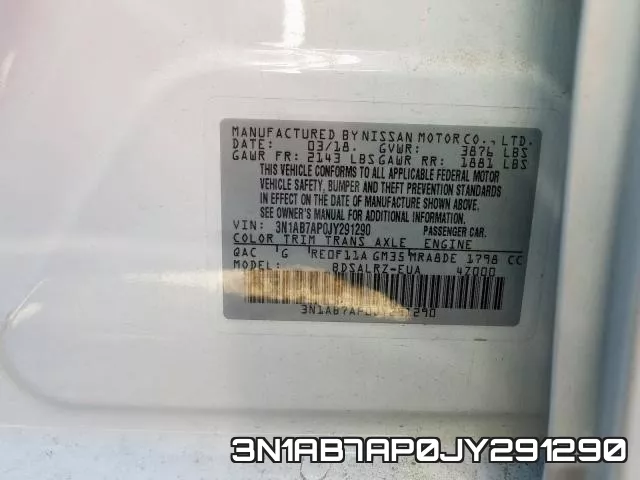 3N1AB7AP0JY291290 фото 2