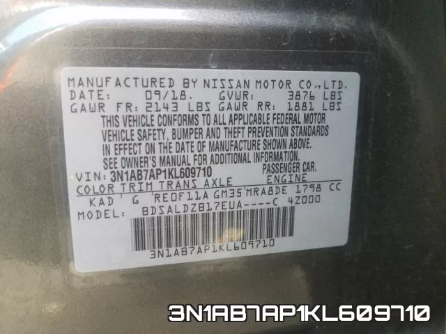 3N1AB7AP1KL609710 фото 2
