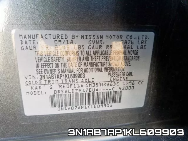 3N1AB7AP1KL609903 фото 2