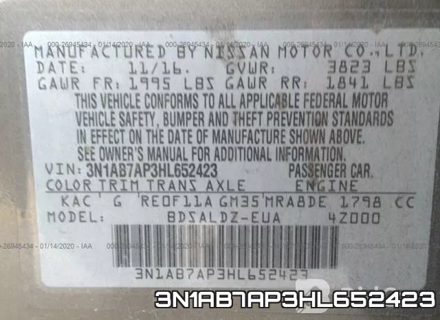 3N1AB7AP3HL652423 фото 10