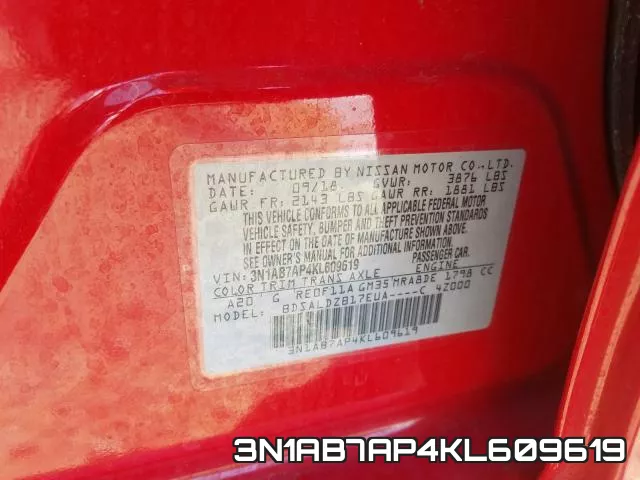 3N1AB7AP4KL609619 фото 2