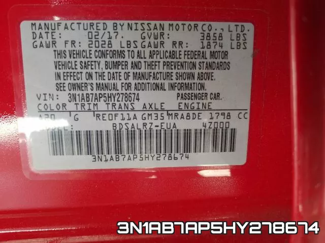 3N1AB7AP5HY278674 фото 2