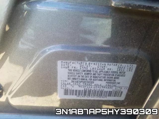 3N1AB7AP5HY390309 фото 2