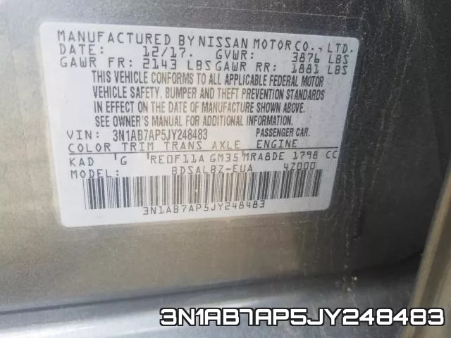 3N1AB7AP5JY248483 фото 2