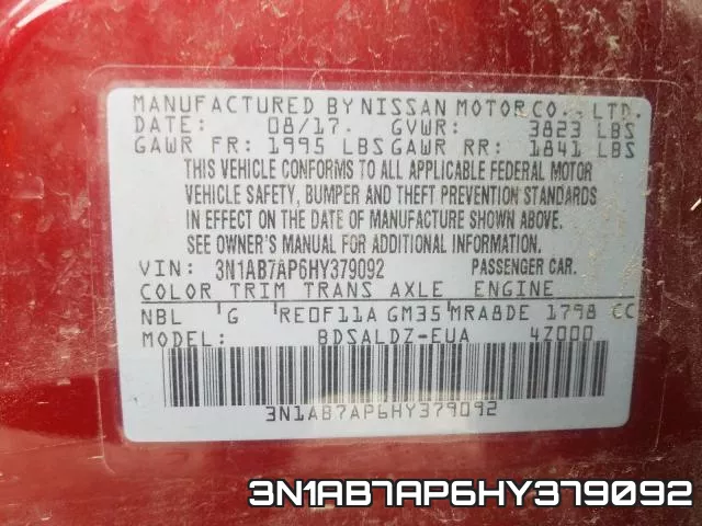 3N1AB7AP6HY379092 фото 2