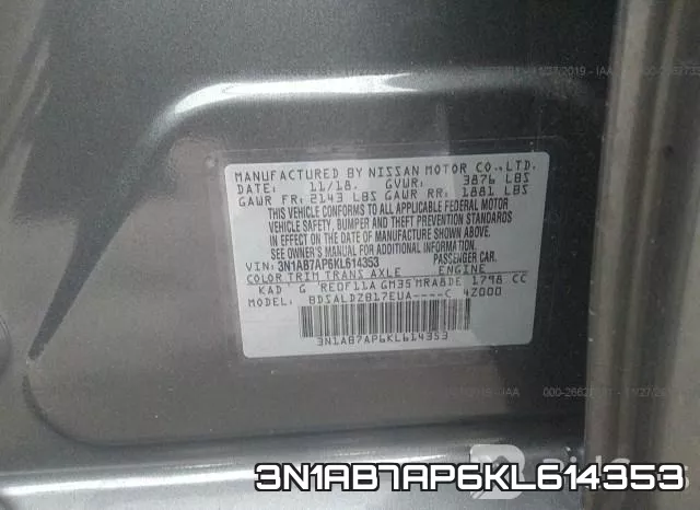 3N1AB7AP6KL614353 фото 10