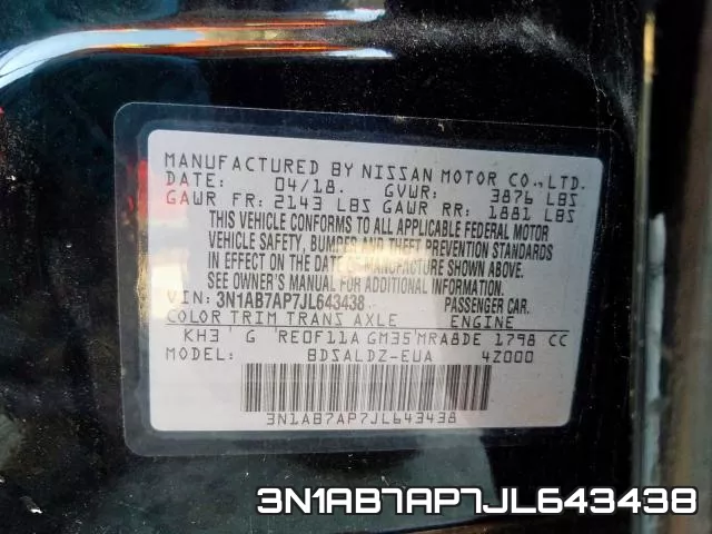 3N1AB7AP7JL643438 фото 2