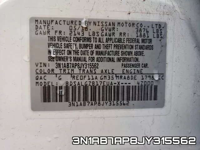 3N1AB7AP8JY315562 фото 2