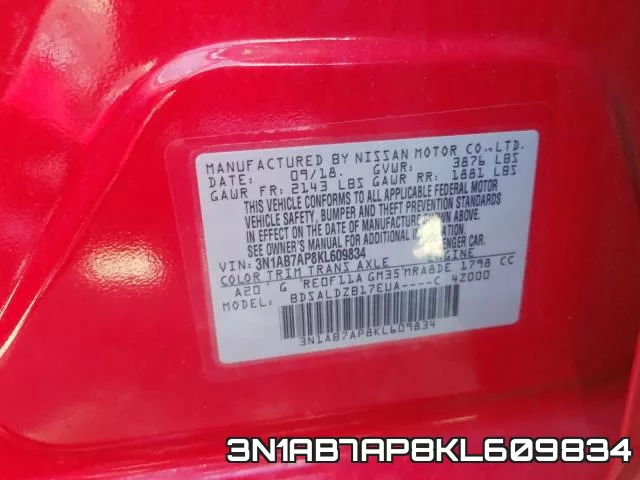 3N1AB7AP8KL609834 фото 2