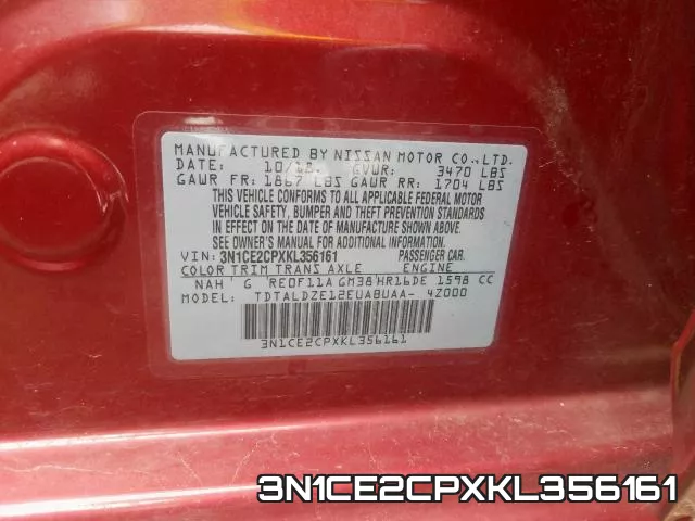 3N1CE2CPXKL356161 фото 2