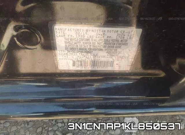 3N1CN7AP1KL850537 фото 10