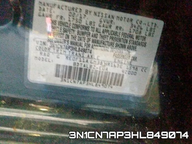 3N1CN7AP3HL849074 фото 2