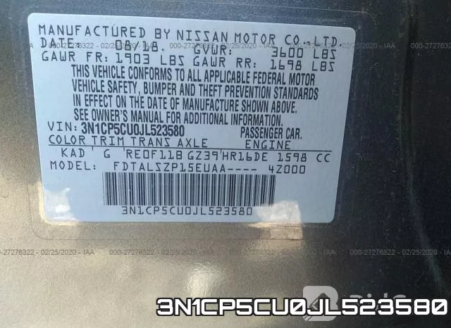 3N1CP5CU0JL523580 фото 10