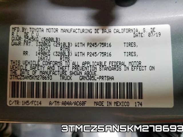 3TMCZ5AN5KM278693 фото 2