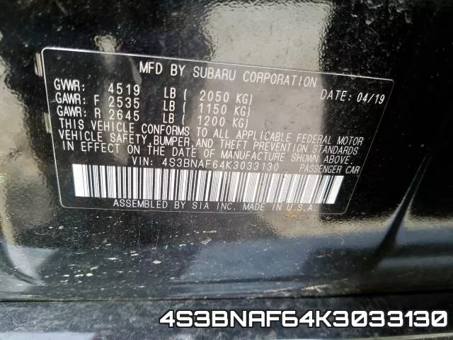 4S3BNAF64K3033130 фото 2