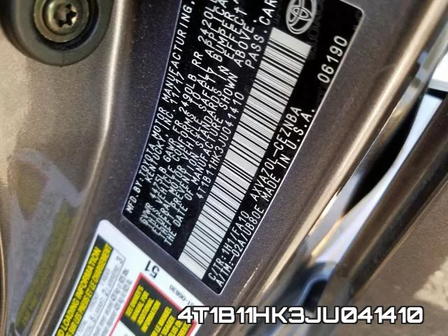 4T1B11HK3JU041410 фото 2