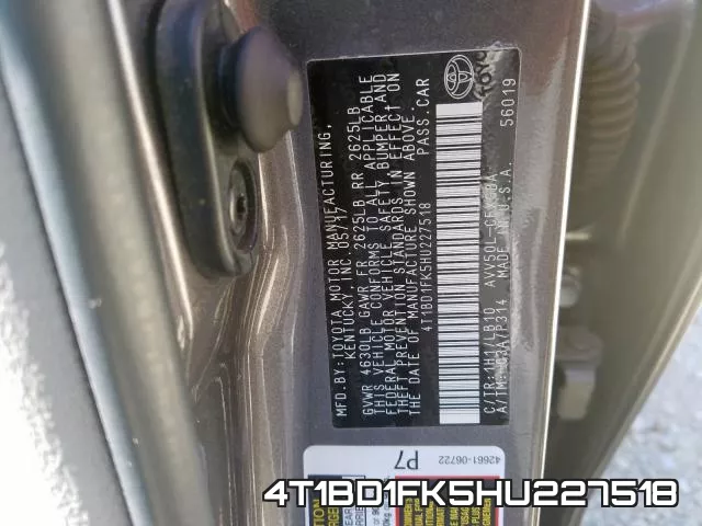 4T1BD1FK5HU227518 фото 2