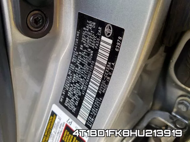 4T1BD1FK8HU213919 фото 2