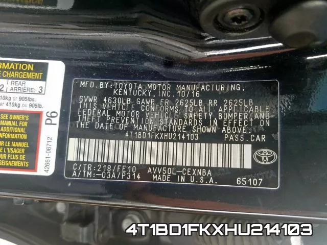 4T1BD1FKXHU214103 фото 2