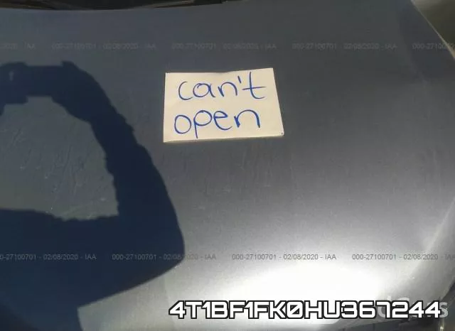 4T1BF1FK0HU367244 фото 2