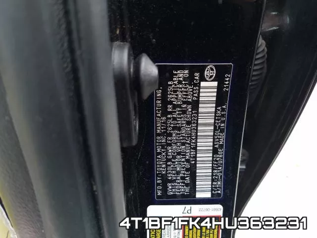 4T1BF1FK4HU363231 фото 2