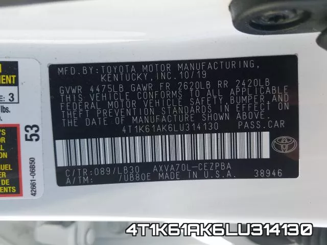 4T1K61AK6LU314130 фото 2