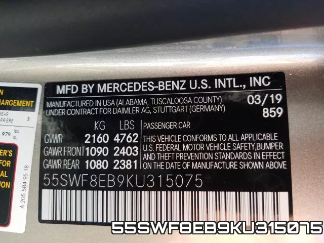 55SWF8EB9KU315075 фото 2