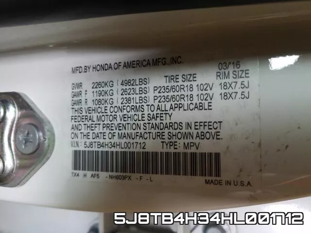 5J8TB4H34HL001712 фото 2