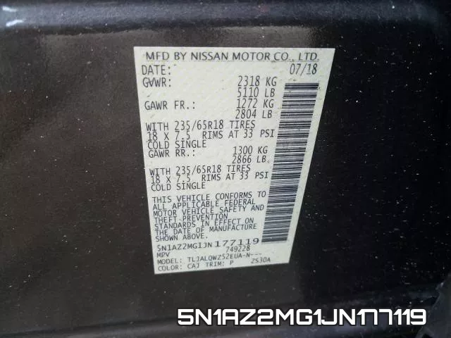 5N1AZ2MG1JN177119 фото 2