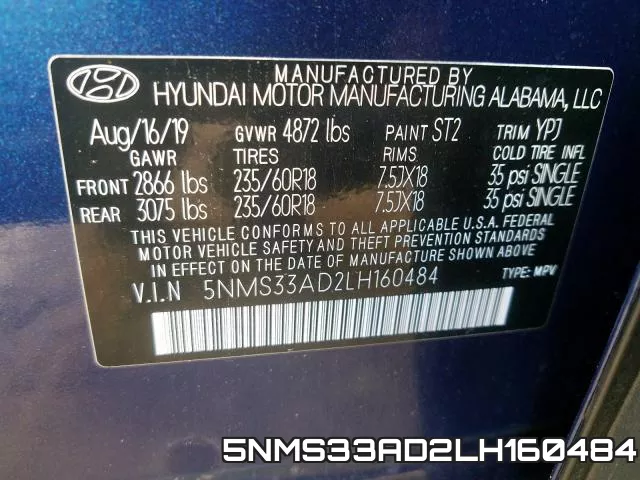 5NMS33AD2LH160484 фото 2