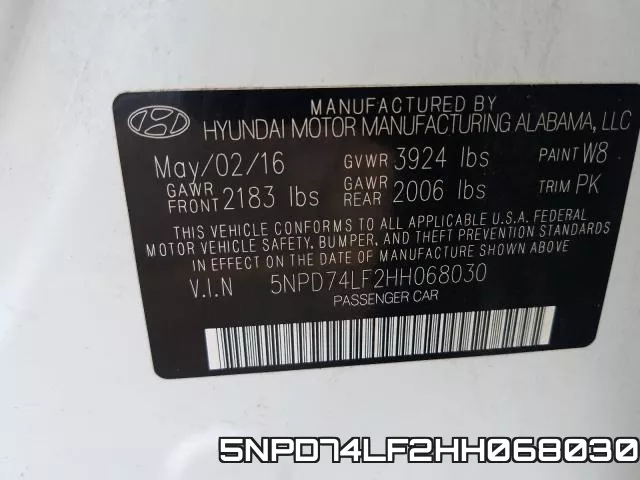 5NPD74LF2HH068030 фото 2